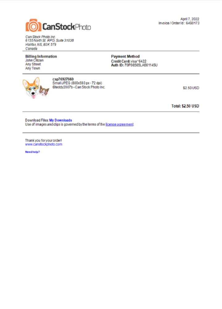 USA Canada Can Stock Photo invoice PSD template